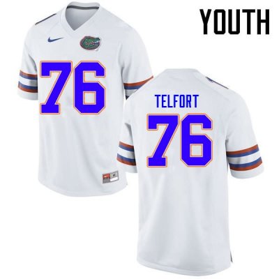 Youth Florida Gators #76 Kadeem Telfort NCAA Nike White Authentic Stitched College Football Jersey WDV1162LS